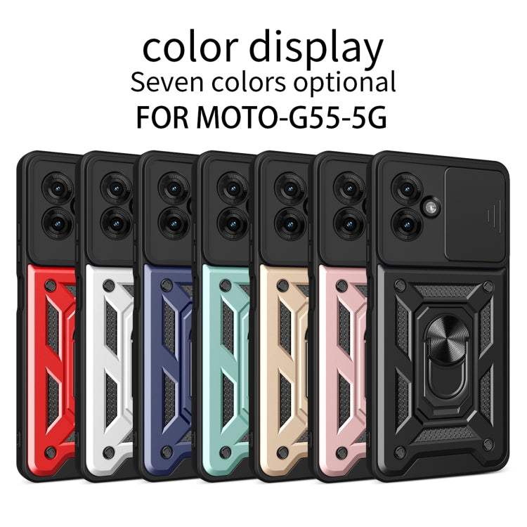 For Motorola Moto G55 Sliding Camera Cover Design TPU+PC Phone Case(Black) - free shipping - PMC TechLife - Order now!