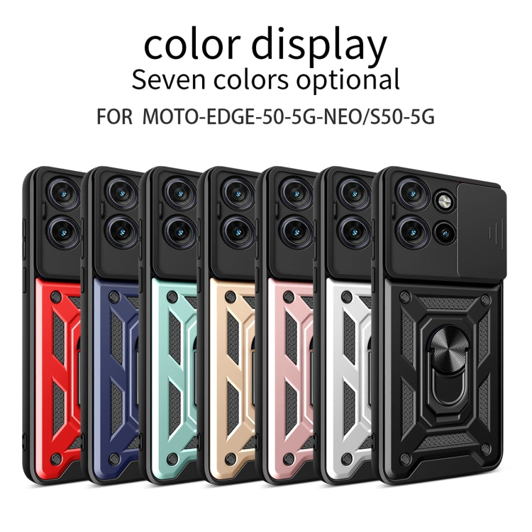 For Motorola Edge 50 Neo Sliding Camera Cover Design TPU+PC Phone Case(Blue) - free shipping - PMC TechLife - Order now!