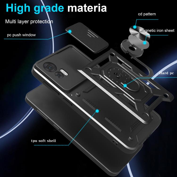 For Motorola Edge 30 Neo Sliding Camera Cover Design TPU+PC Phone Case(Blue) - free shipping - PMC TechLife - Order now!