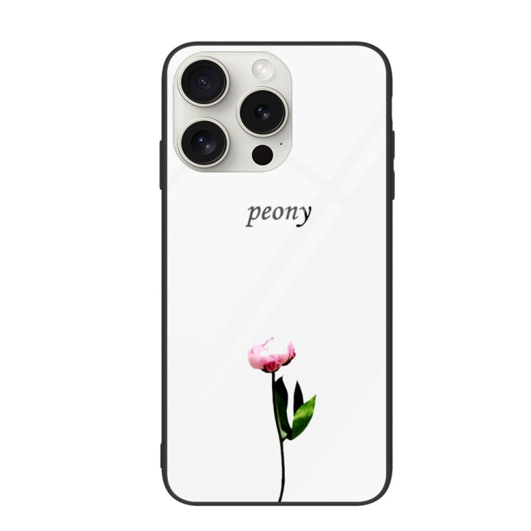 For iPhone 16 Pro Colorful Painted Glass Phone Case(A Flower) - iPhone 16 Pro Cases by PMC TechLife | Online Shopping South Africa | PMC TechLife | Buy Now Pay Later Mobicred