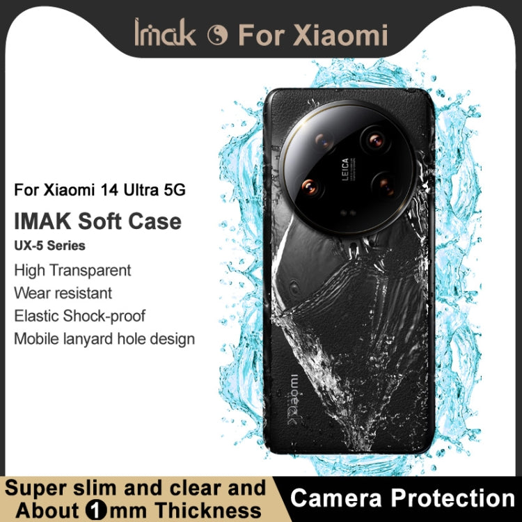 For Xiaomi 14 Ultra 5G imak UX-5 Series Transparent Shockproof TPU Protective Case(Transparent) - 14 Ultra Cases by imak | Online Shopping South Africa | PMC Jewellery | Buy Now Pay Later Mobicred