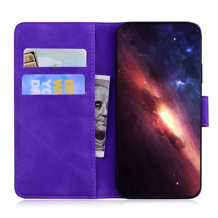 For iPhone 16e Tiger Embossing Pattern Leather Phone Case(Purple) - iPhone 16e Cases by PMC TechLife | Online Shopping South Africa | PMC TechLife | Buy Now Pay Later Mobicred