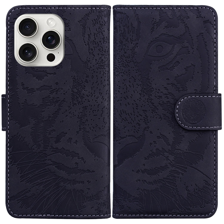 For iPhone 16 Pro Max Tiger Embossing Pattern Leather Phone Case(Black) - free shipping - PMC TechLife - Order now!