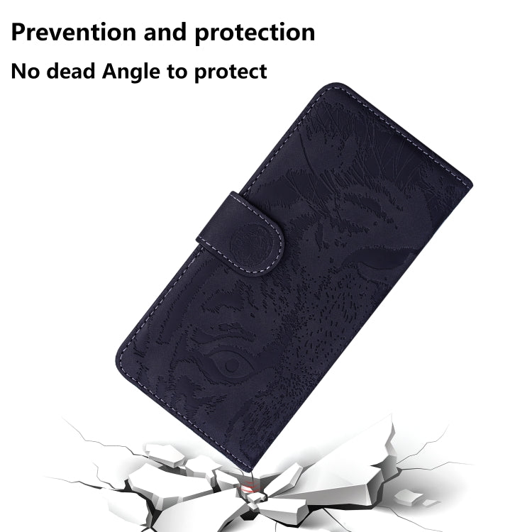 For iPhone 16 Tiger Embossing Pattern Leather Phone Case(Black) - iPhone 16 Cases by PMC TechLife | Online Shopping South Africa | PMC TechLife | Buy Now Pay Later Mobicred