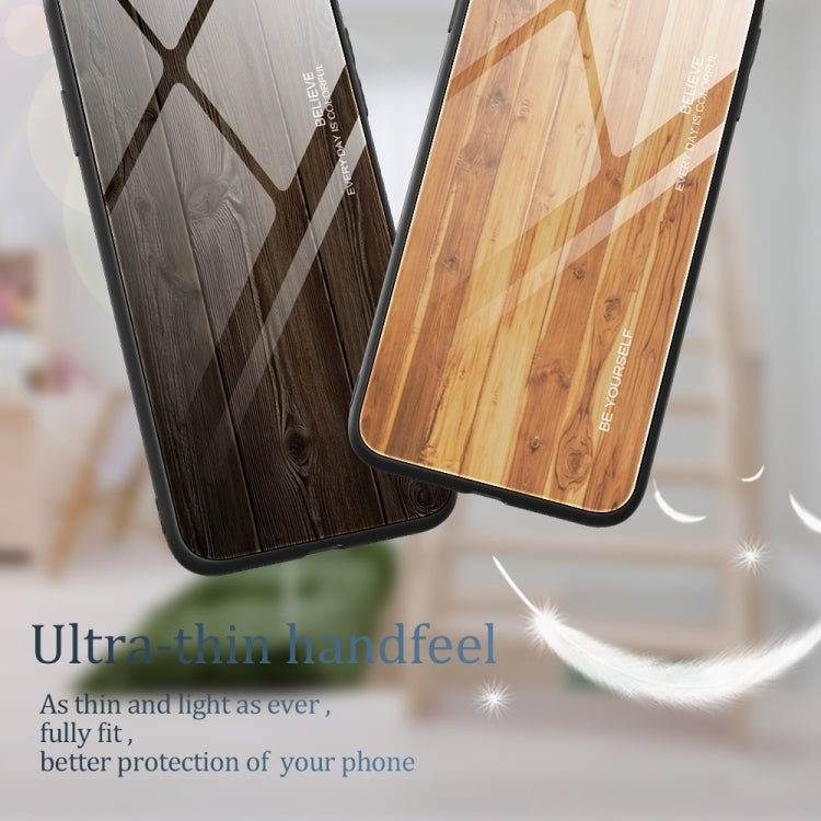 For iPhone 16 Pro Max Wood Grain Glass Phone Case(Black) - iPhone 16 Pro Max Cases by PMC TechLife | Online Shopping South Africa | PMC TechLife | Buy Now Pay Later Mobicred