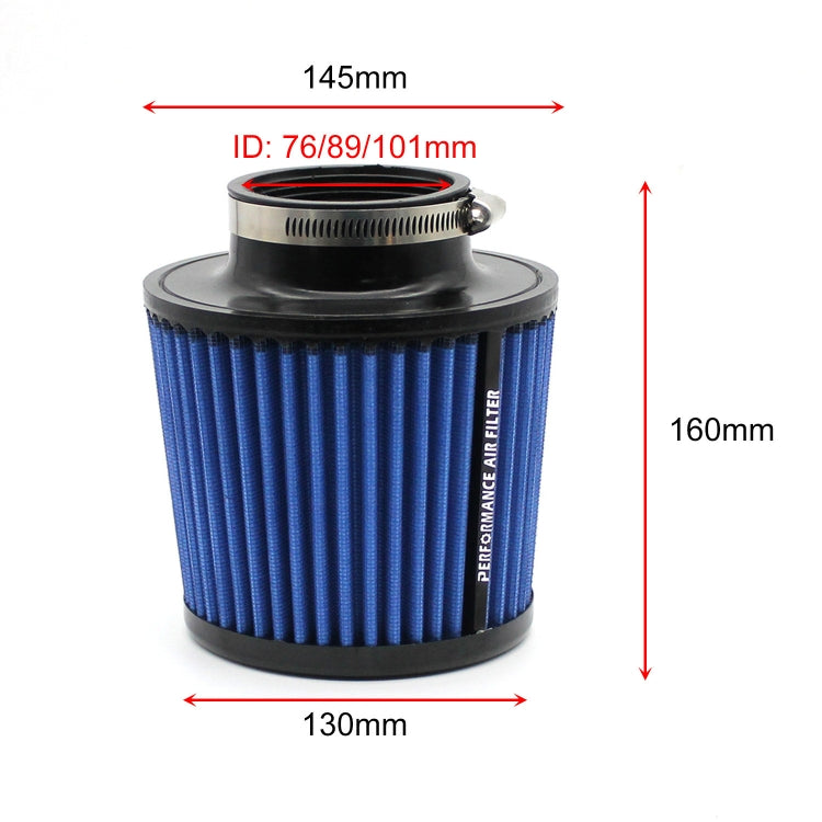XH-UN077-079 Car High Flow Cold Cone Engine Air Intake Filter, Size:101mm(Black) - Air Intake System by PMC TechLife | Online Shopping South Africa | PMC TechLife | Buy Now Pay Later Mobicred