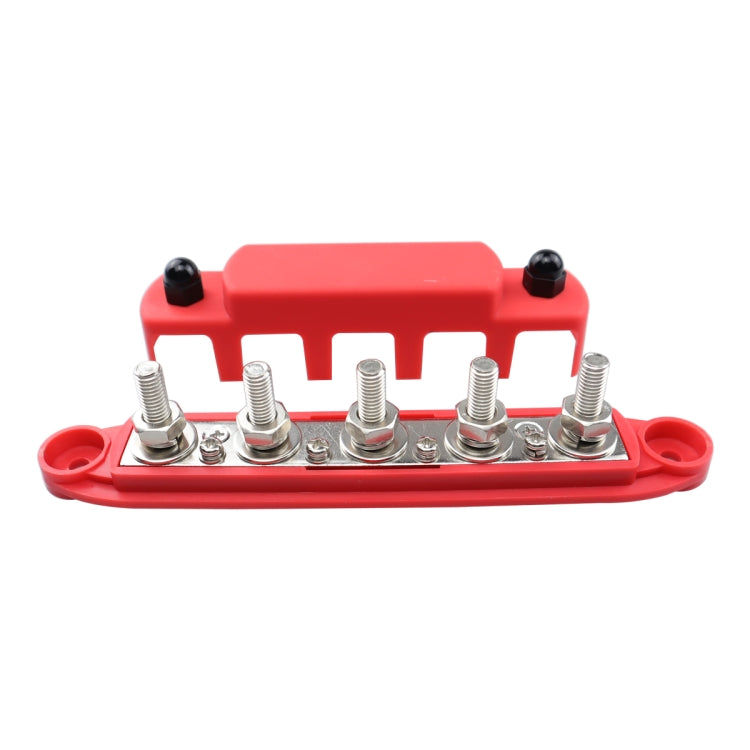 CP-4122-02 RV Yacht M8 Single Row 5-way Power Distribution Block Busbar with Cover - Booster Cable & Clip by PMC Jewellery | Online Shopping South Africa | PMC Jewellery | Buy Now Pay Later Mobicred