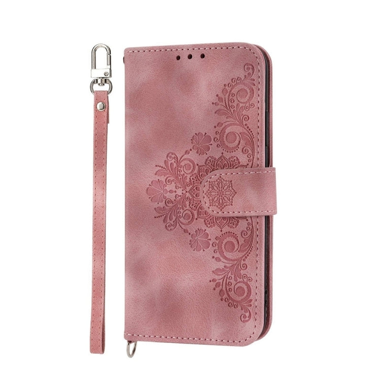 For Xiaomi Redmi 13C Skin-feel Flowers Embossed Wallet Leather Phone Case(Pink) - 13C Cases by PMC Jewellery | Online Shopping South Africa | PMC Jewellery | Buy Now Pay Later Mobicred