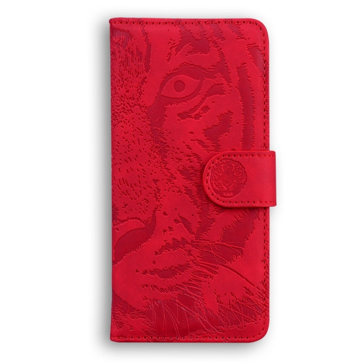 For Motorola Edge 2024 Tiger Embossing Pattern Leather Phone Case(Red) - Motorola Cases by PMC Jewellery | Online Shopping South Africa | PMC Jewellery | Buy Now Pay Later Mobicred