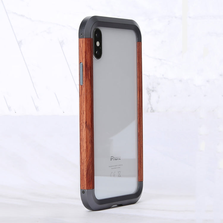 For iPhone XS Max R-JUST Metal + Wood Frame Protective Case - free shipping - PMC TechLife - Order now!