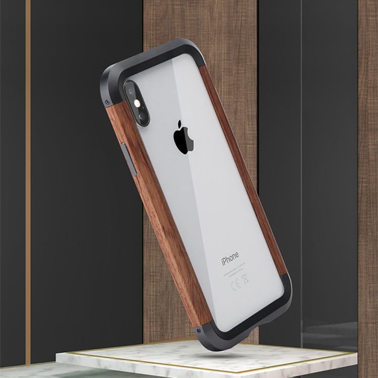 For iPhone XS Max R-JUST Metal + Wood Frame Protective Case - free shipping - PMC TechLife - Order now!