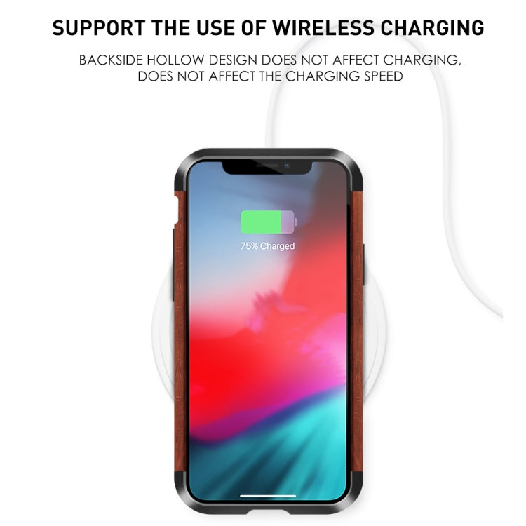 For iPhone XS Max R-JUST Metal + Wood Frame Protective Case - free shipping - PMC TechLife - Order now!