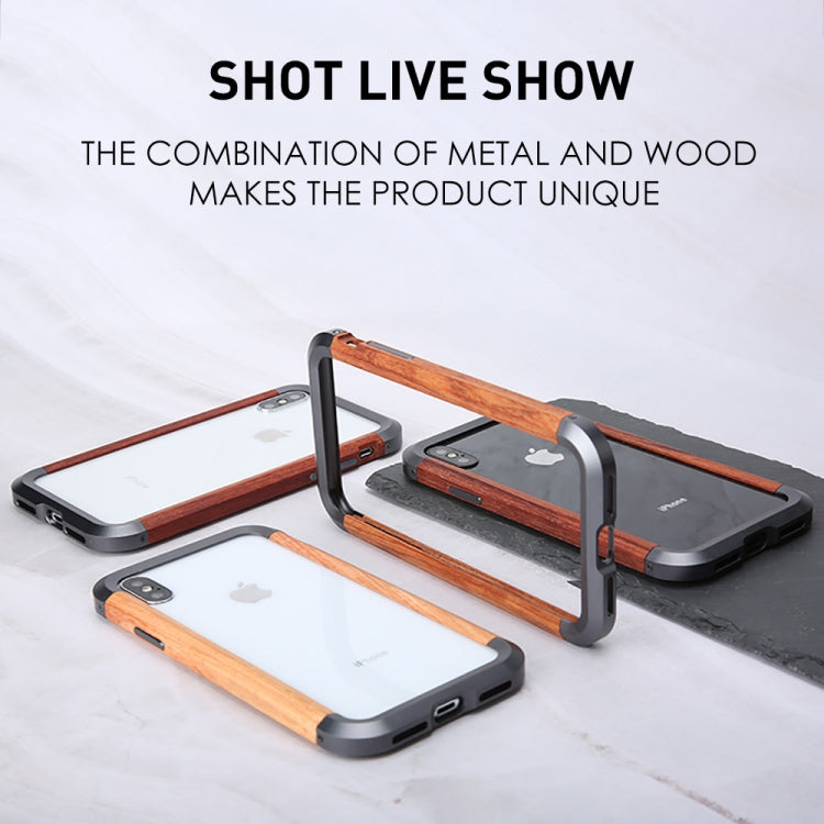 For iPhone XS Max R-JUST Metal + Wood Frame Protective Case - free shipping - PMC TechLife - Order now!