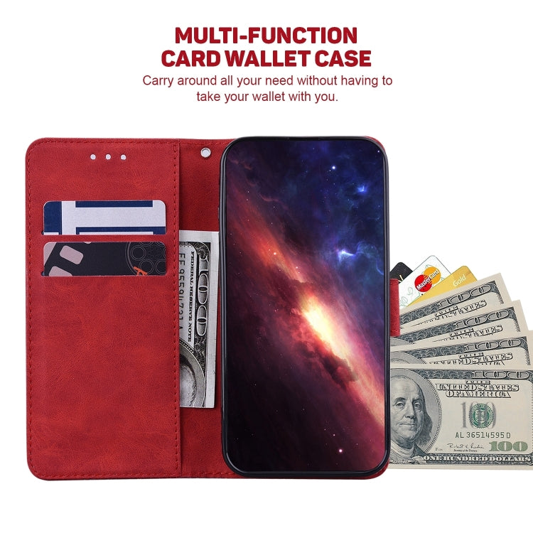 For iPhone 16 Geometric Embossed Leather Phone Case(Red) - iPhone 16 Cases by PMC TechLife | Online Shopping South Africa | PMC TechLife | Buy Now Pay Later Mobicred