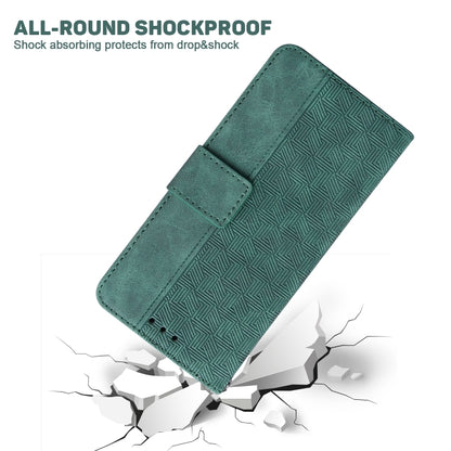 For iPhone 16 Plus Geometric Embossed Leather Phone Case(Green) - iPhone 16 Plus Cases by PMC Jewellery | Online Shopping South Africa | PMC Jewellery | Buy Now Pay Later Mobicred