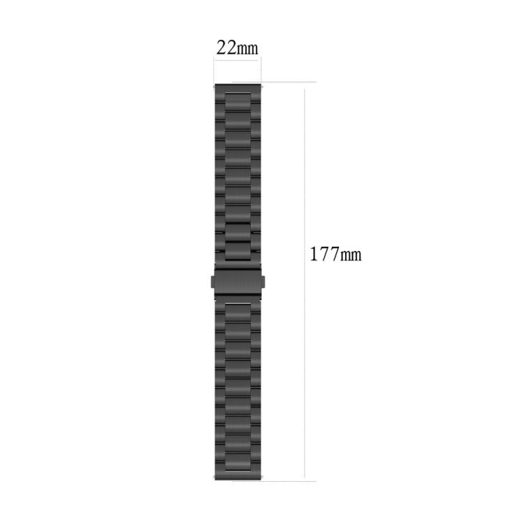 For Huawei Watch 4 / 4 Pro Three Bead Stainless Steel Watch Band(Black) - Watch Bands by PMC TechLife | Online Shopping South Africa | PMC TechLife | Buy Now Pay Later Mobicred