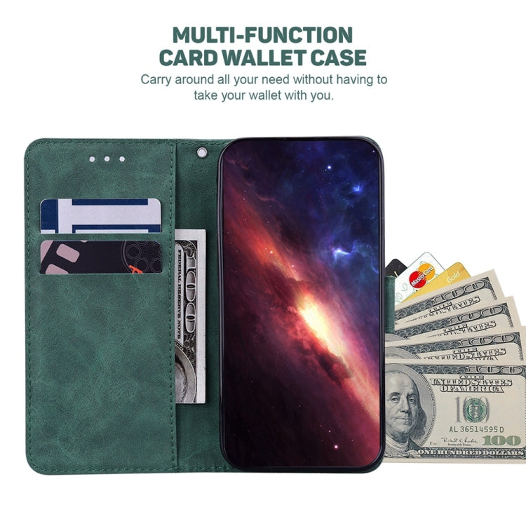 For Motorola Edge 2024 Geometric Embossed Leather Phone Case(Green) - free shipping - PMC Jewellery - Order now!