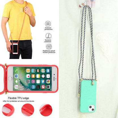 For iPhone 16 Plus Wheat Straw TPU Shockproof Phone Case with Neck Lanyard(Green) - iPhone 16 Plus Cases by PMC Jewellery | Online Shopping South Africa | PMC Jewellery | Buy Now Pay Later Mobicred