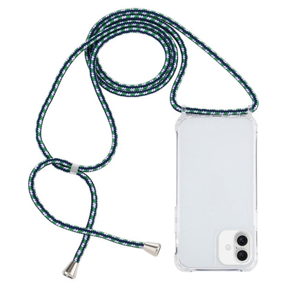 For iPhone 16 Transparent Acrylic Airbag Shockproof Phone Protective Case with Lanyard(Green White Blue) - iPhone 16 Cases by PMC Jewellery | Online Shopping South Africa | PMC Jewellery | Buy Now Pay Later Mobicred