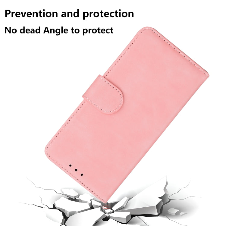 For iPhone 16 Skin Feel Pure Color Flip Leather Phone Case(Pink) - iPhone 16 Cases by PMC Jewellery | Online Shopping South Africa | PMC Jewellery | Buy Now Pay Later Mobicred