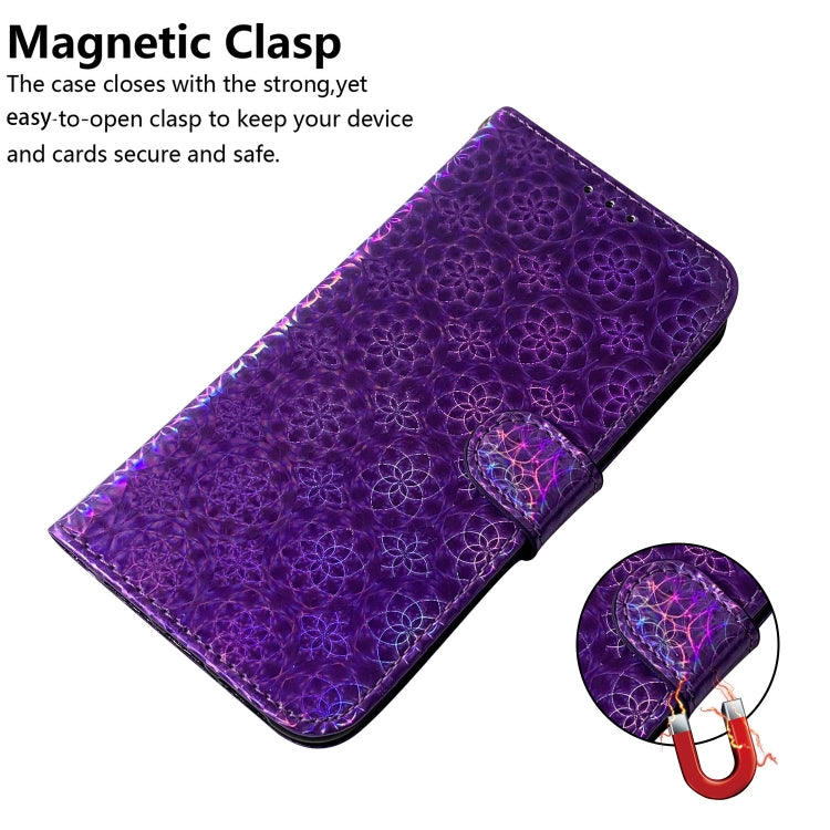 For iPhone SE 2024 Colorful Magnetic Buckle Leather Phone Case(Purple) - More iPhone Cases by PMC Jewellery | Online Shopping South Africa | PMC Jewellery | Buy Now Pay Later Mobicred