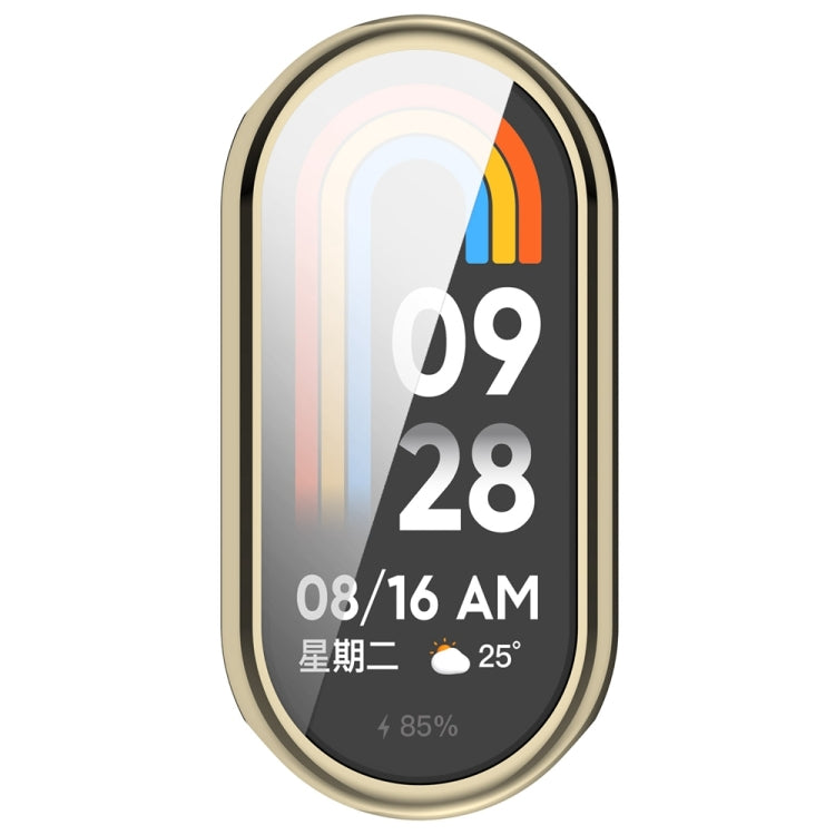 For Xiaomi Mi Band 8 Full Coverage TPU Electroplating Watch Protective Case(Light Gold) - Watch Cases by PMC TechLife | Online Shopping South Africa | PMC TechLife
