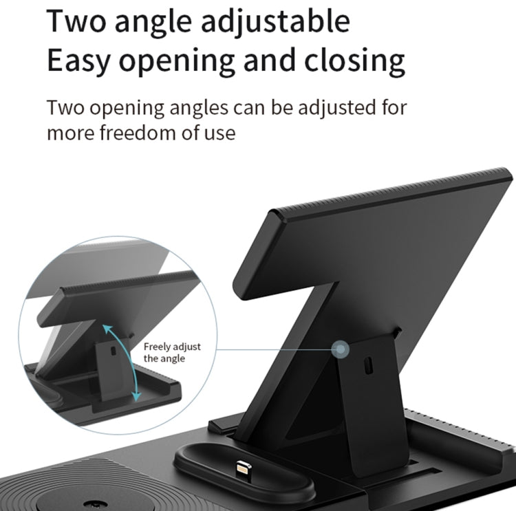 Yesido DS13 18W 4 in 1 Multifunctional Foldable Desktop Wireless Charging Stand(Black) - Wireless Charger by Yesido | Online Shopping South Africa | PMC Jewellery | Buy Now Pay Later Mobicred