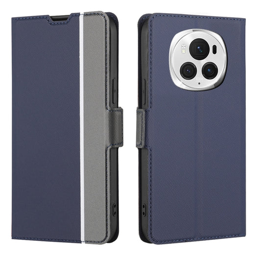 For Honor Magic6 Pro Twill Texture Side Button Leather Phone Case(Blue) - Honor Cases by PMC Jewellery | Online Shopping South Africa | PMC Jewellery | Buy Now Pay Later Mobicred