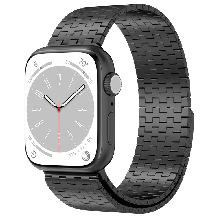 For Apple Watch Ultra 49mm Magnetic Buckle Stainless Steel Metal Watch Band(Black) - Watch Bands by PMC Jewellery | Online Shopping South Africa | PMC Jewellery | Buy Now Pay Later Mobicred