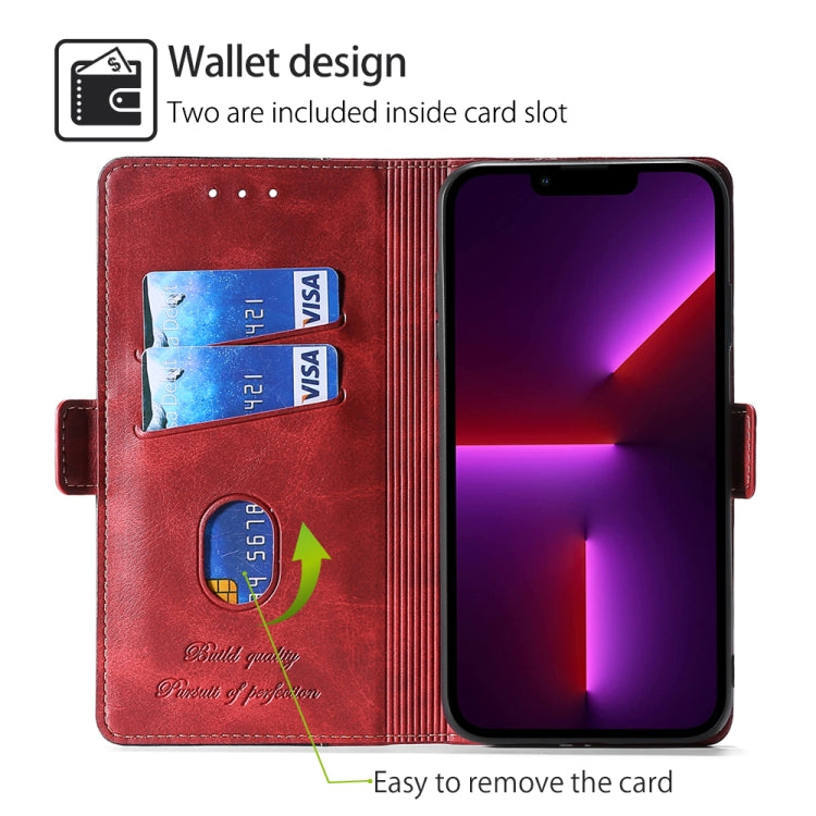 For Honor Magic6 Pro Contrast Color Side Buckle Leather Phone Case(Red + Black) - free shipping - PMC Jewellery - Order now!