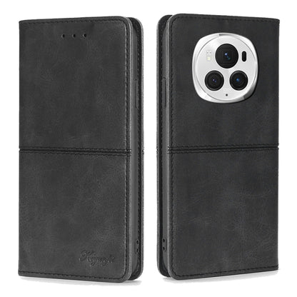 For Honor Magic6 Pro Cow Texture Magnetic Leather Phone Case(Black) - Honor Cases by PMC Jewellery | Online Shopping South Africa | PMC Jewellery | Buy Now Pay Later Mobicred