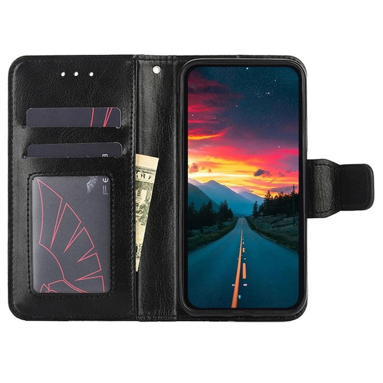 For Huawei Pura 70 5G Crystal Texture Leather Phone Case(Black) - Huawei Cases by PMC Jewellery | Online Shopping South Africa | PMC Jewellery | Buy Now Pay Later Mobicred