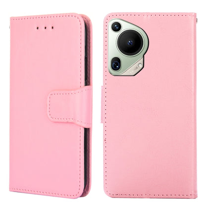 For Huawei Pura 70 Ultra 5G Crystal Texture Leather Phone Case(Pink) - Huawei Cases by PMC Jewellery | Online Shopping South Africa | PMC Jewellery | Buy Now Pay Later Mobicred