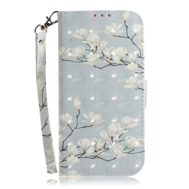 For Motorola Edge 2024 3D Colored Flip Leather Phone Case(Magnolia) - free shipping - PMC Jewellery - Order now!