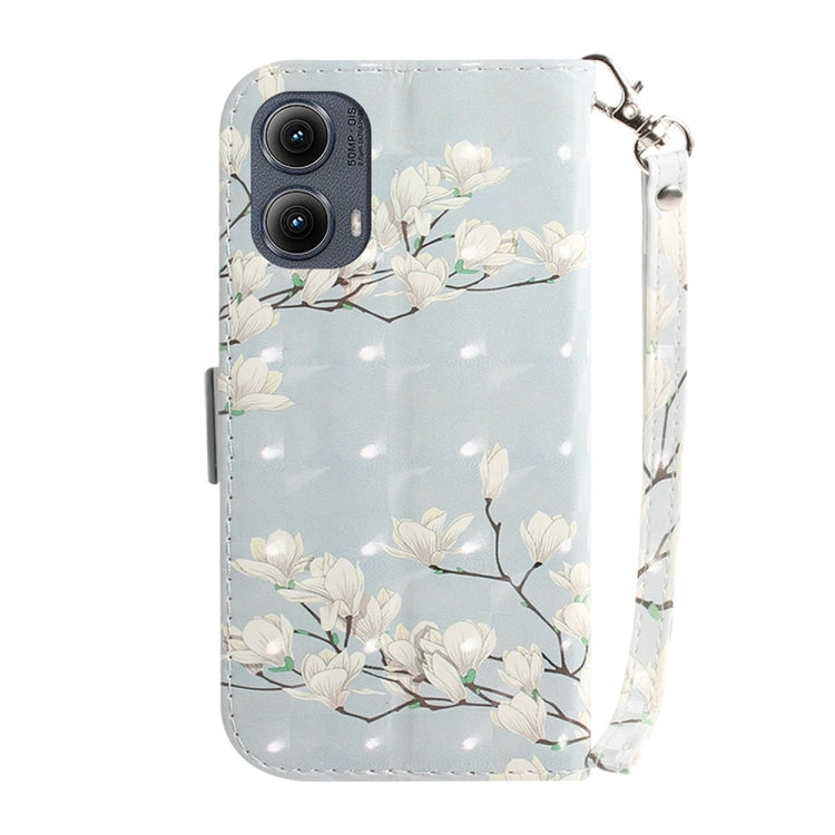 For Motorola Edge 2024 3D Colored Flip Leather Phone Case(Magnolia) - free shipping - PMC Jewellery - Order now!