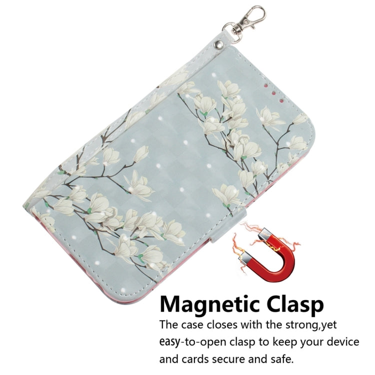 For Motorola Edge 2024 3D Colored Flip Leather Phone Case(Magnolia) - free shipping - PMC Jewellery - Order now!
