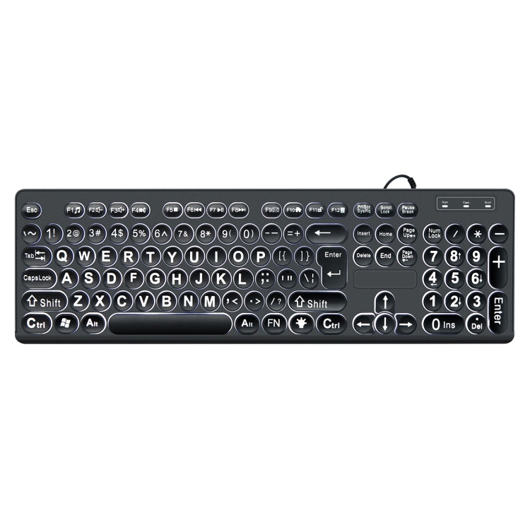 MC-K315 104 Keys Large Characters Blacklit Wired Keyboard(Black) - Wired Keyboard by PMC Jewellery | Online Shopping South Africa | PMC Jewellery | Buy Now Pay Later Mobicred