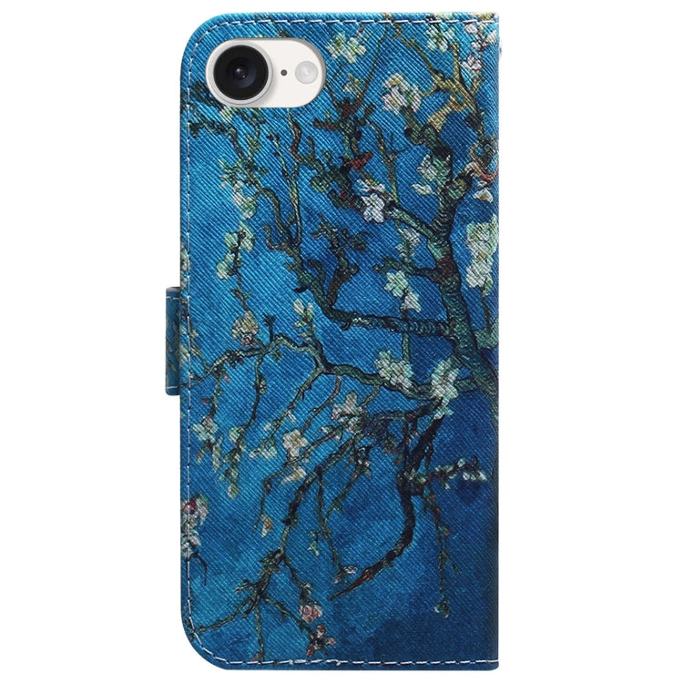 For iPhone 16e Coloured Drawing Flip Leather Phone Case(Apricot) - iPhone 16e Cases by PMC TechLife | Online Shopping South Africa | PMC TechLife | Buy Now Pay Later Mobicred