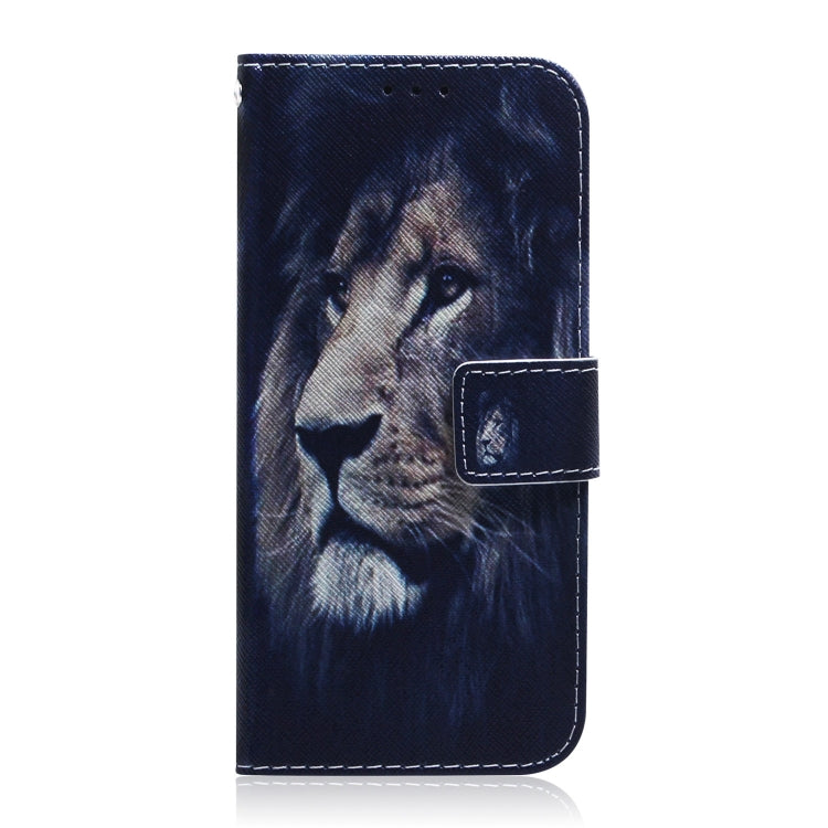 For iPhone 16e Coloured Drawing Flip Leather Phone Case(Lion) - iPhone 16e Cases by PMC TechLife | Online Shopping South Africa | PMC TechLife | Buy Now Pay Later Mobicred