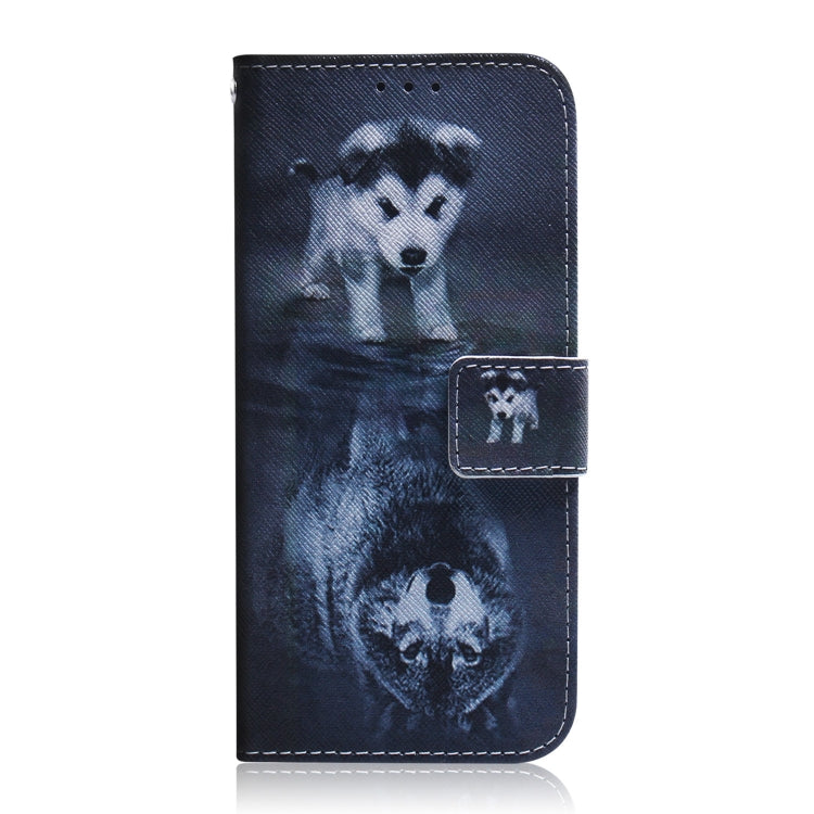 For iPhone 16e Coloured Drawing Flip Leather Phone Case(Wolf and Dog) - iPhone 16e Cases by PMC TechLife | Online Shopping South Africa | PMC TechLife | Buy Now Pay Later Mobicred