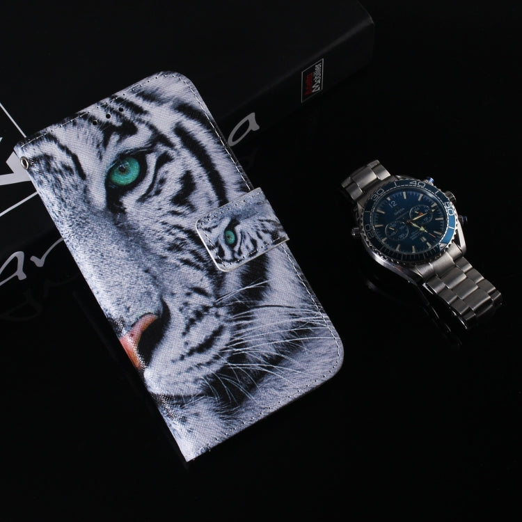 For iPhone 16 Coloured Drawing Flip Leather Phone Case(Tiger) - iPhone 16 Cases by PMC TechLife | Online Shopping South Africa | PMC TechLife | Buy Now Pay Later Mobicred
