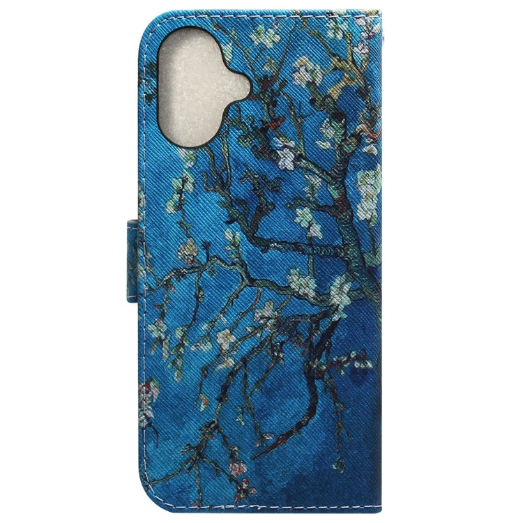 For iPhone 16 Coloured Drawing Flip Leather Phone Case(Apricot) - iPhone 16 Cases by PMC TechLife | Online Shopping South Africa | PMC TechLife | Buy Now Pay Later Mobicred