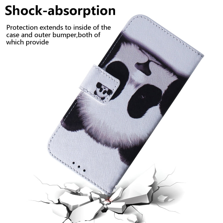 For iPhone 16 Coloured Drawing Flip Leather Phone Case(Panda) - iPhone 16 Cases by PMC Jewellery | Online Shopping South Africa | PMC Jewellery | Buy Now Pay Later Mobicred