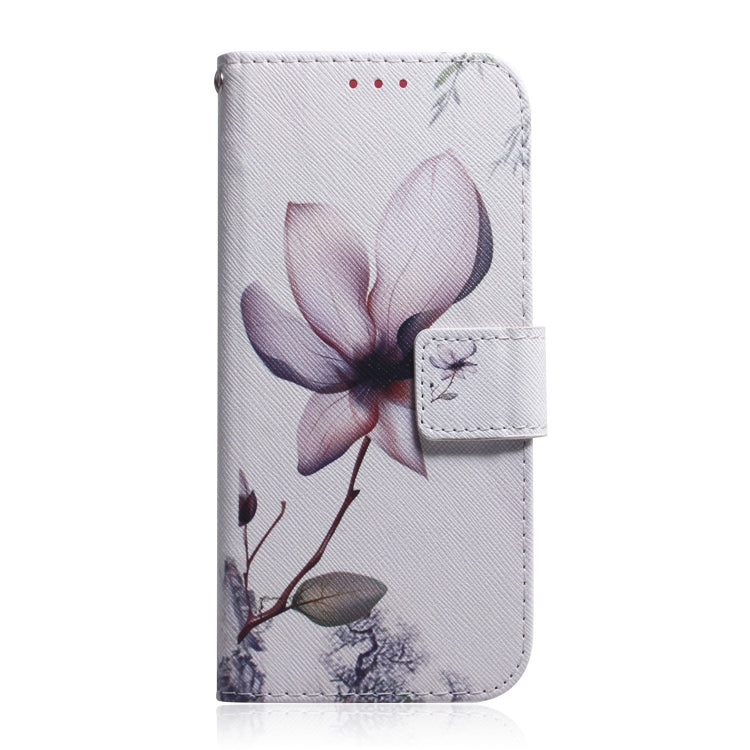 For iPhone 16 Coloured Drawing Flip Leather Phone Case(Magnolia) - iPhone 16 Cases by PMC Jewellery | Online Shopping South Africa | PMC Jewellery | Buy Now Pay Later Mobicred