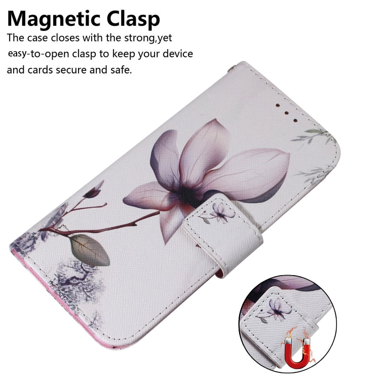 For iPhone 16 Pro Max Coloured Drawing Flip Leather Phone Case(Magnolia) - iPhone 16 Pro Max Cases by PMC TechLife | Online Shopping South Africa | PMC TechLife | Buy Now Pay Later Mobicred
