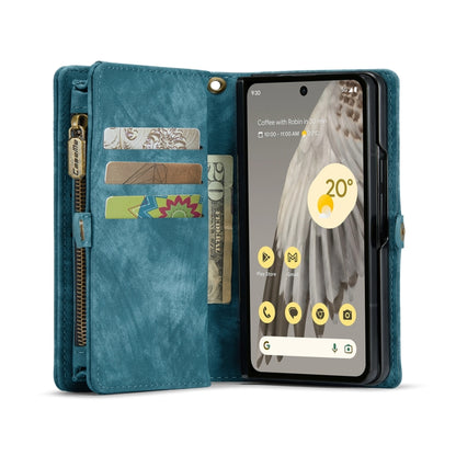 For Google Pixel Fold CaseMe 008 Detachable Multifunctional Retro Frosted Horizontal Flip Phone Leather Case with Zipper Wallet(Blue) - Google Cases by CaseMe | Online Shopping South Africa | PMC Jewellery | Buy Now Pay Later Mobicred