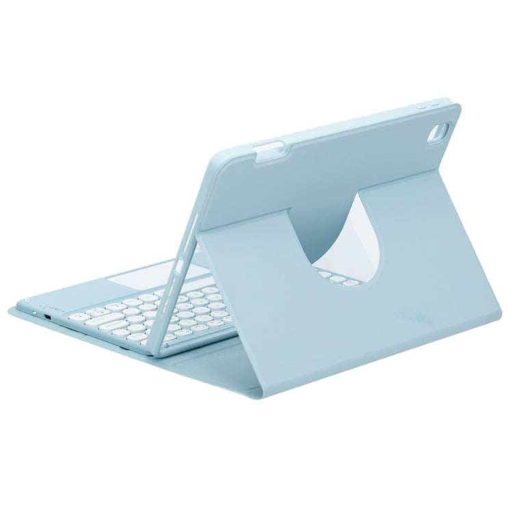 For iPad 10.2 2021 / Air 2019 Square Button 360 Degree Rotatable Bluetooth Keyboard Leather Case with Touchpad(Lavender Purple) - Universal by PMC TechLife | Online Shopping South Africa | PMC TechLife