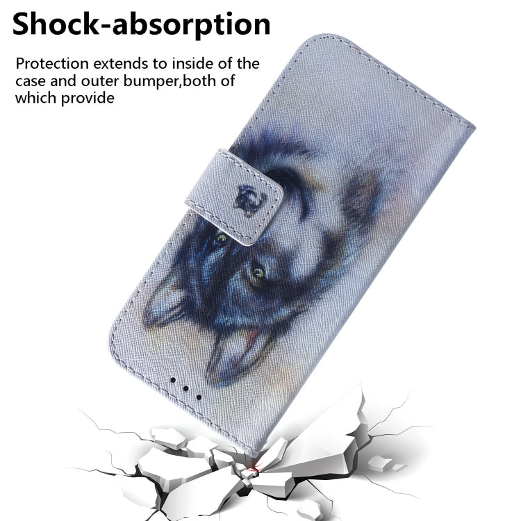 For Xiaomi Poco M6 Pro 4G Coloured Drawing Flip Leather Phone Case(White Wolf) - Xiaomi Cases by PMC TechLife | Online Shopping South Africa | PMC TechLife | Buy Now Pay Later Mobicred