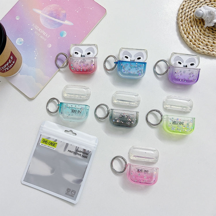 For AirPods Pro 2 Transparent Glitter Bluetooth Earphone Protective Case(Purple) - For AirPods Pro 2 by PMC Jewellery | Online Shopping South Africa | PMC Jewellery | Buy Now Pay Later Mobicred