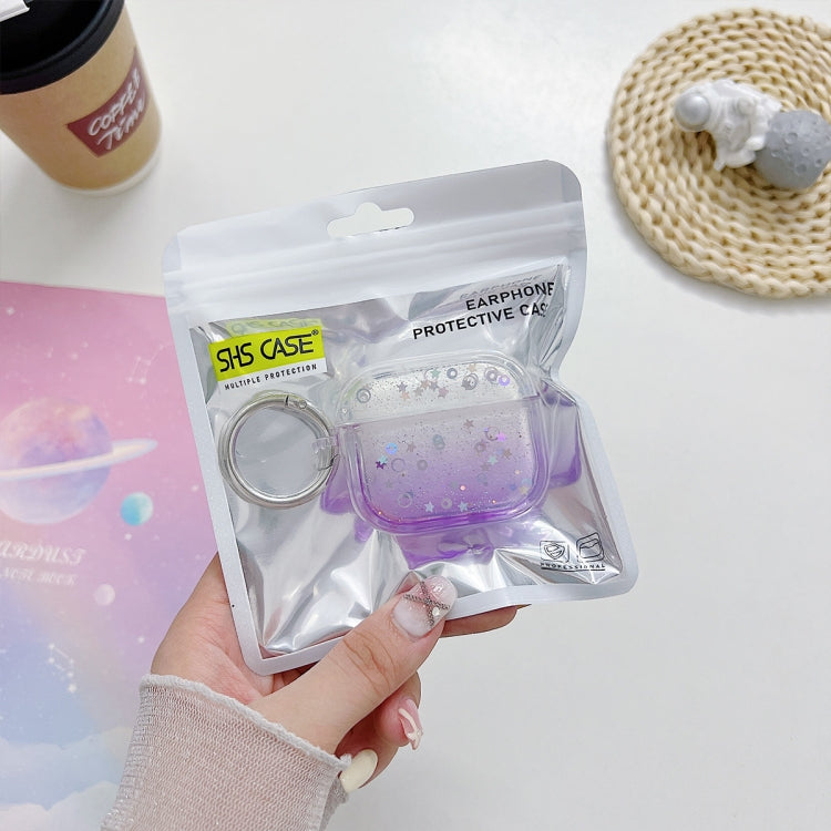 For AirPods Pro 2 Transparent Glitter Bluetooth Earphone Protective Case(Pink) - For AirPods Pro 2 by PMC TechLife | Online Shopping South Africa | PMC TechLife